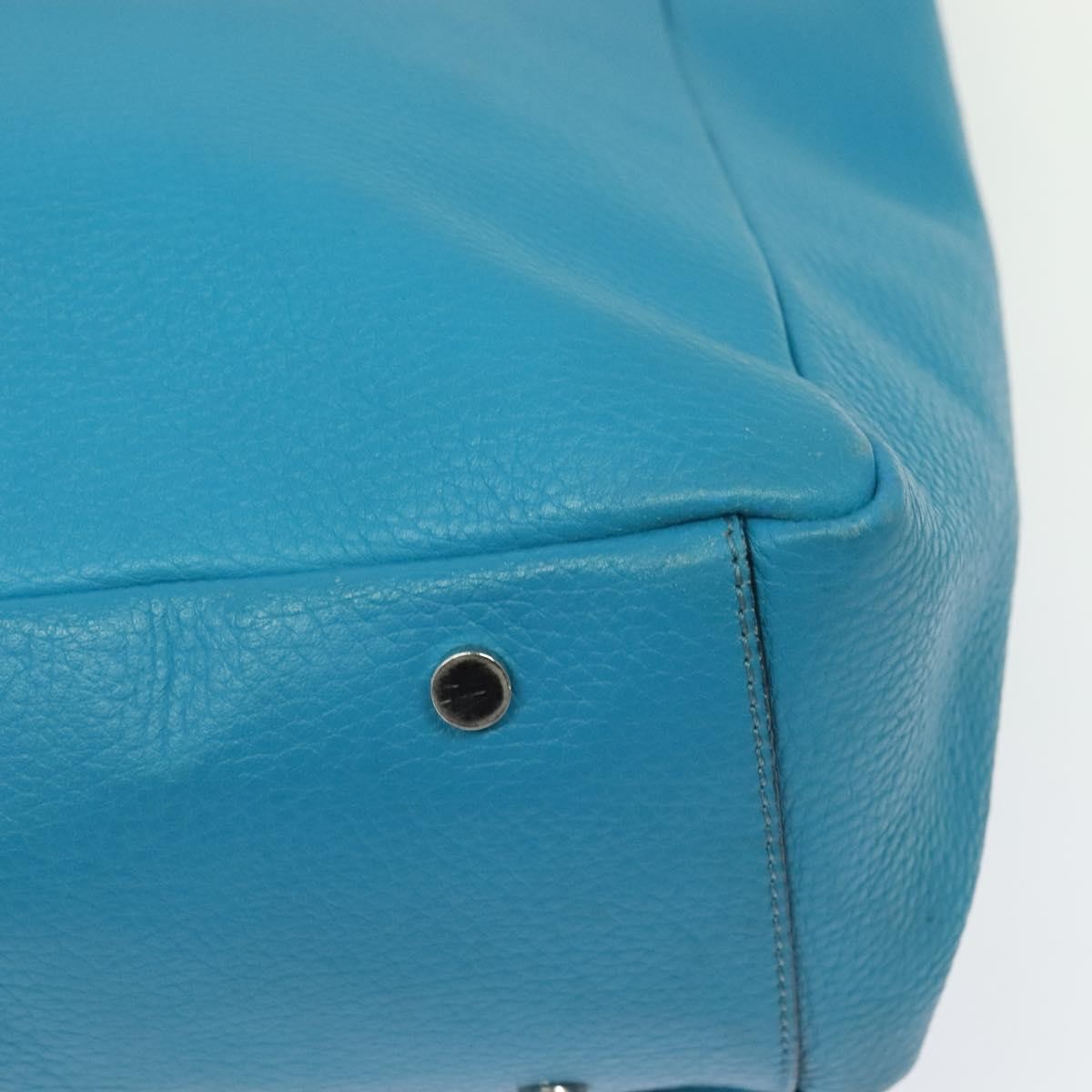 Burberry Black Label Leather Blue Leather Tote Bag Bag (Pre-Owned)
