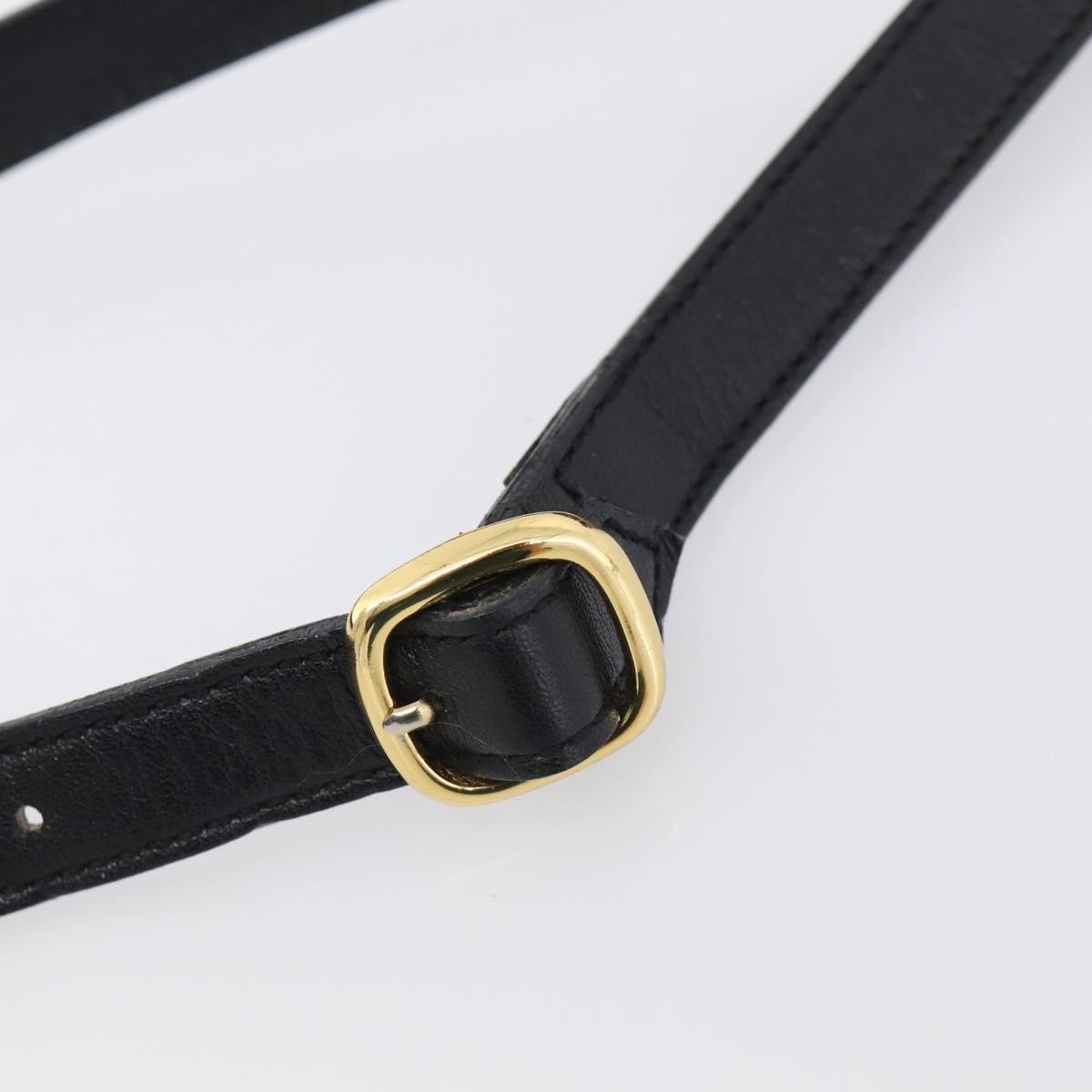 Saint Laurent Vintage Shoulder Bag Leather Black Leather Shoulder Bag Bag (Pre-Owned)