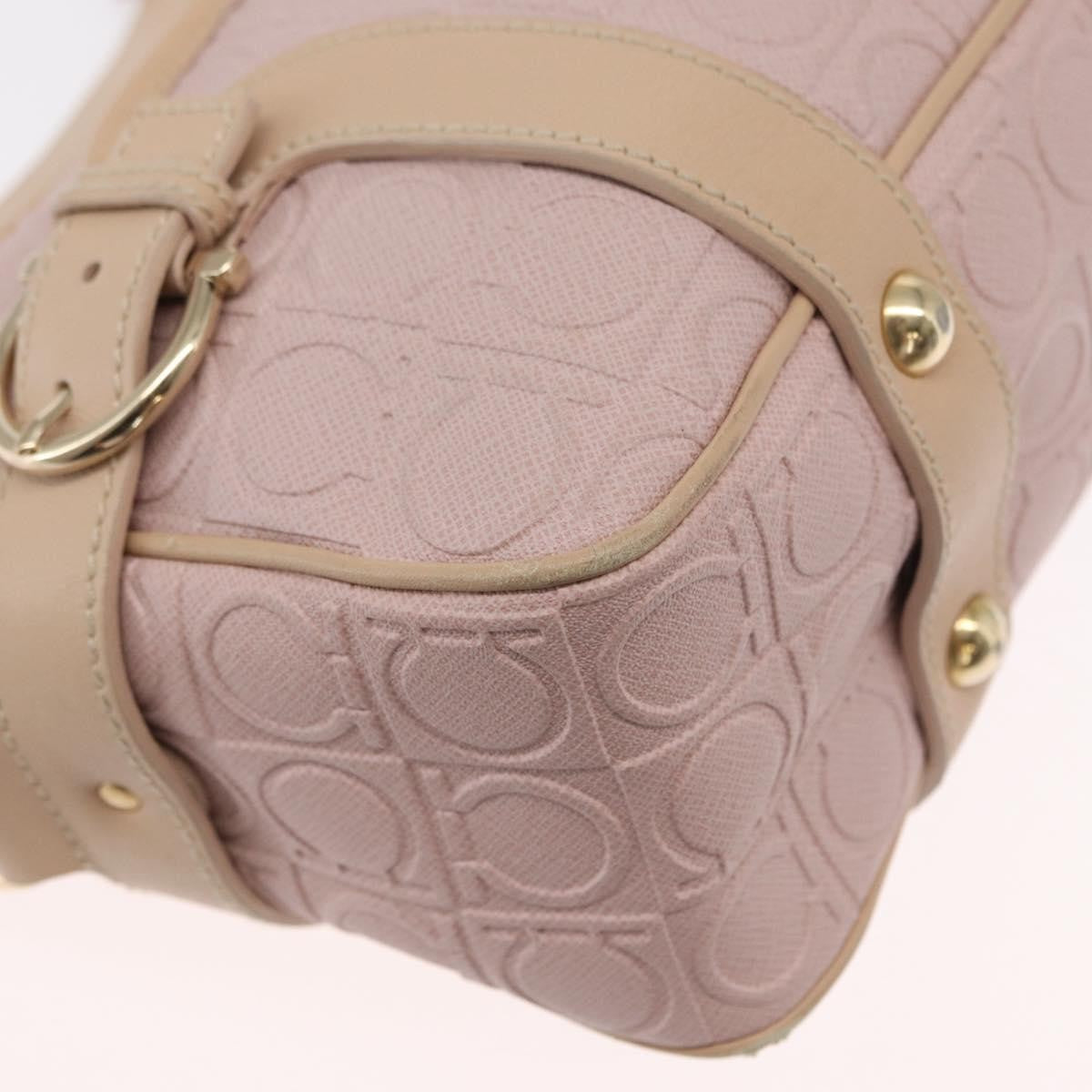 Salvatore Ferragamo Gancini Leather Pink Leather Shoulder Bag Bag (Pre-Owned)