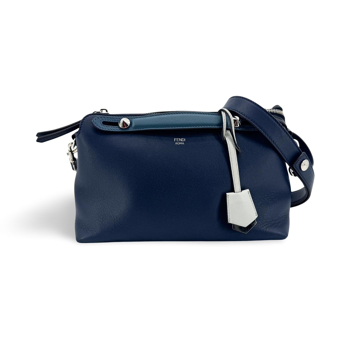 Fendi Selleria By The Way Satchel Leather White Calfskin Shoulder Bag Bag (Pre-Owned)