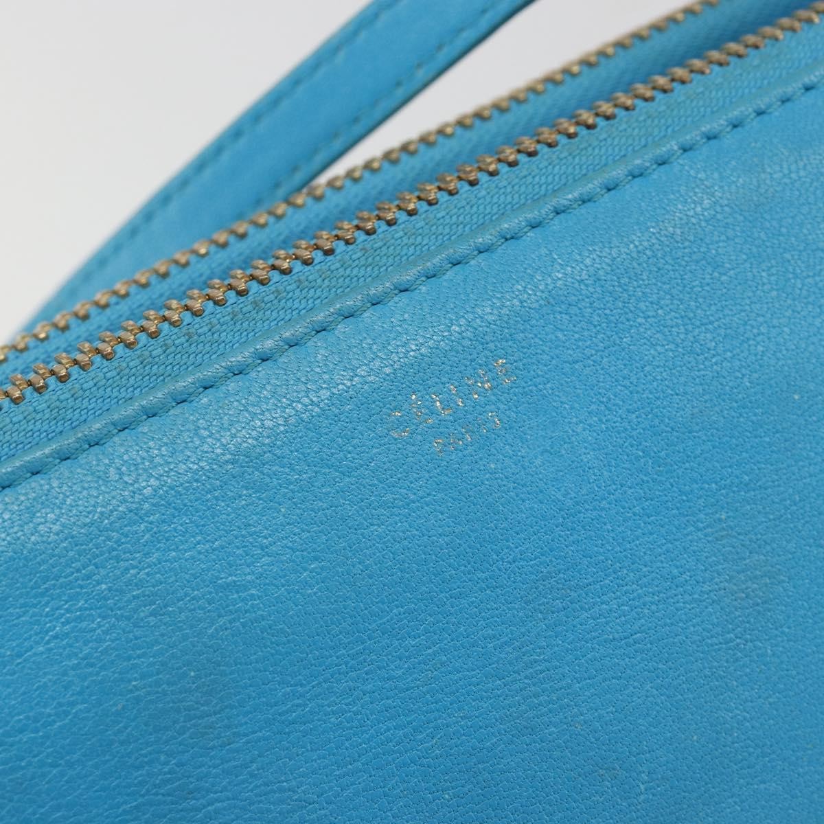 Celine Trio Leather Blue Leather Crossbody Bag Bag (Pre-Owned)