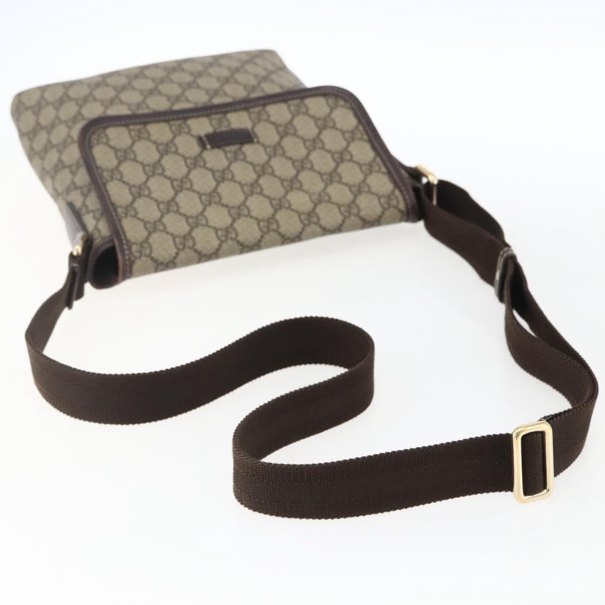 Gucci Flap Messenger Gg Coated Canvas Beige Canvas Shoulder Bag Bag (Pre-Owned)