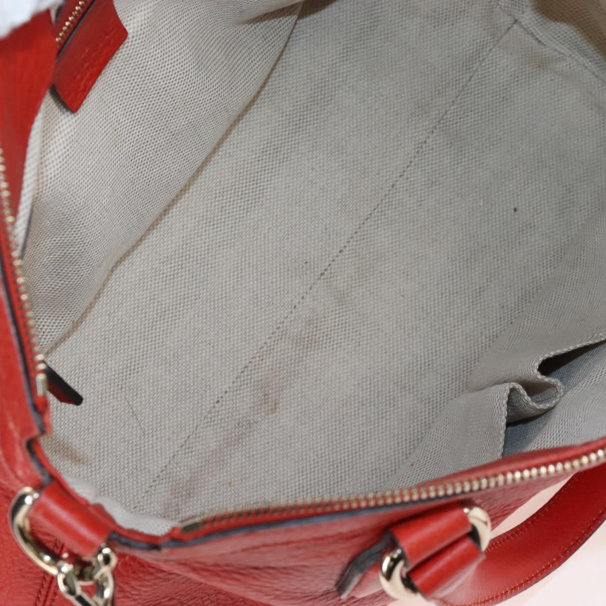 Gucci Soho Convertible Soft Top Handle Leather Orange Leather Handbag (Pre-Owned)