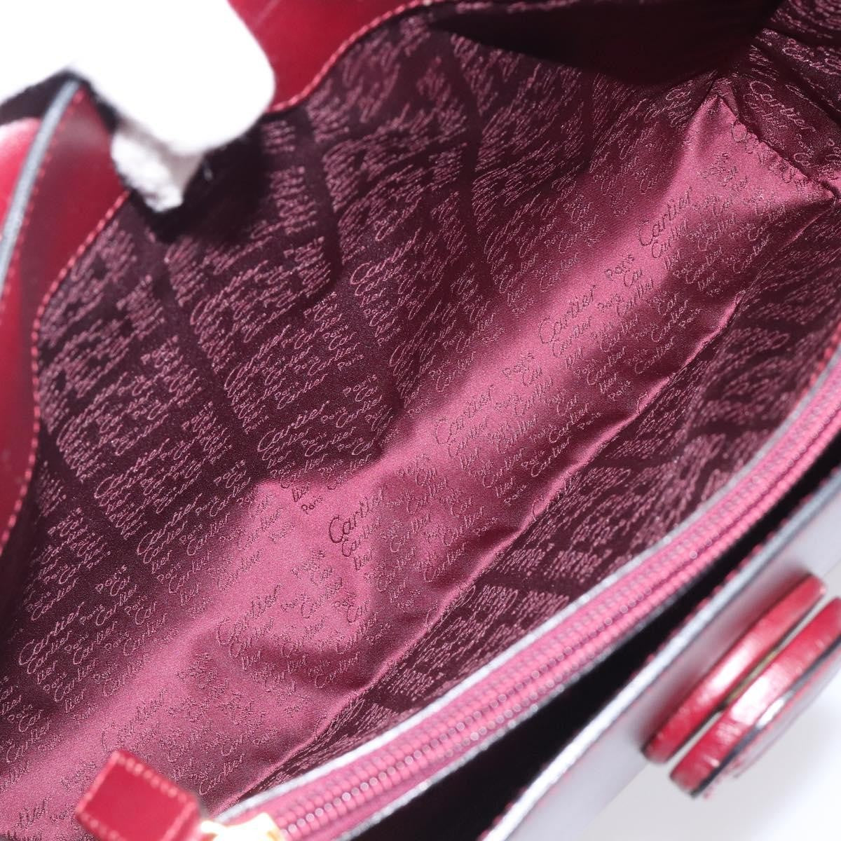 Cartier Must De Cartier Leather Burgundy Leather Shoulder Bag Bag (Pre-Owned)