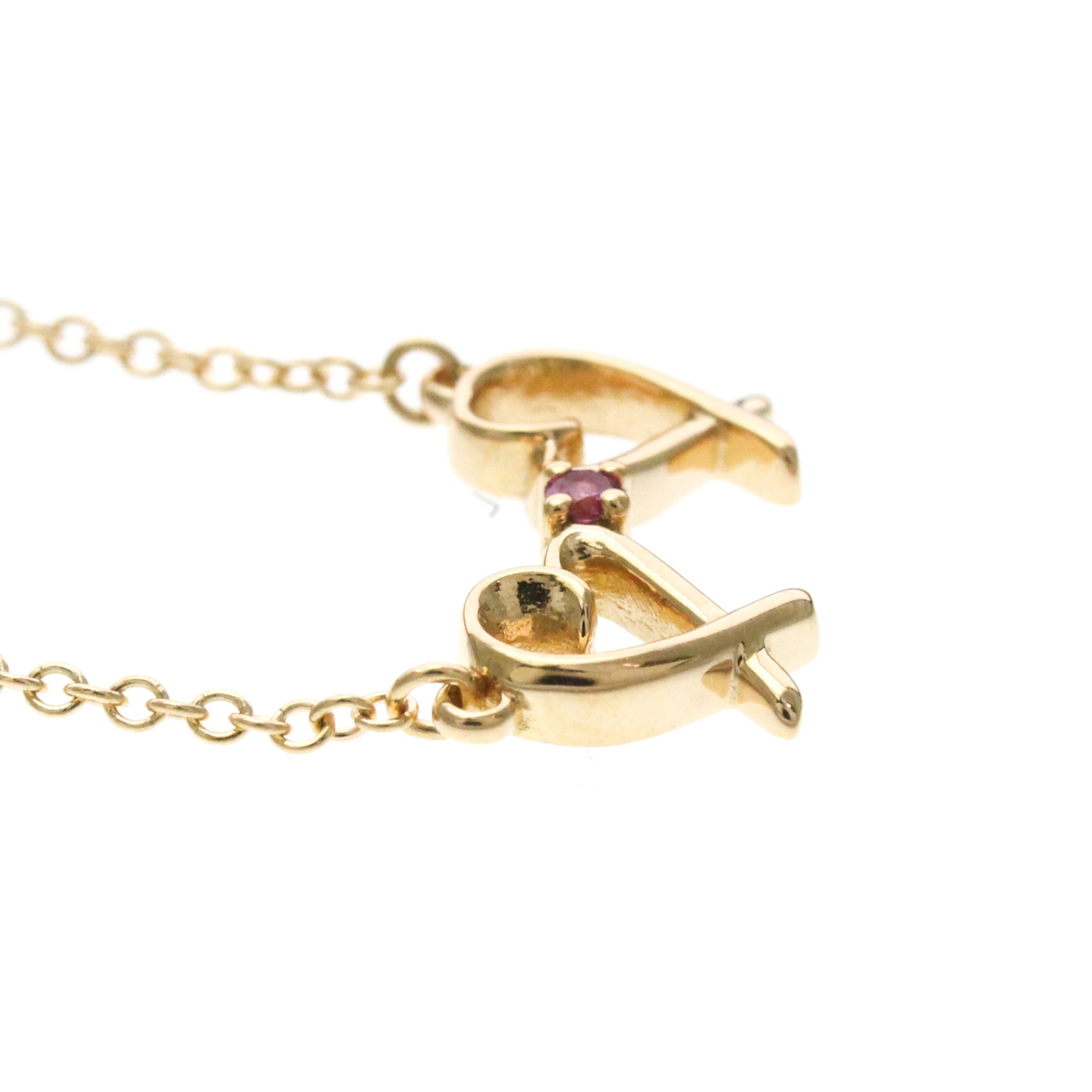 Tiffany & Co. Double Loving Heart Pendant 18K Rose Gold With Pink Sapphire Gold Pink_Gold Necklace Jewelry (Pre-Owned)