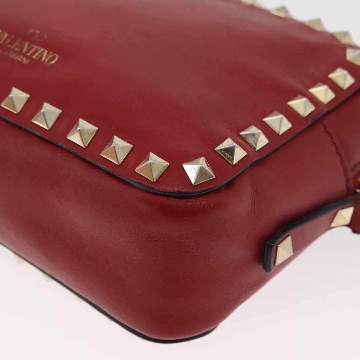 Valentino Garavani Rockstud Camera Leather Red Leather Shoulder Bag Bag (Pre-Owned)