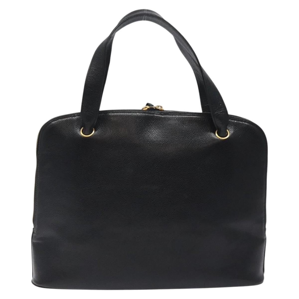 Chanel Vintage Cc Dome Caviar Black Calfskin Handbag (Pre-Owned)