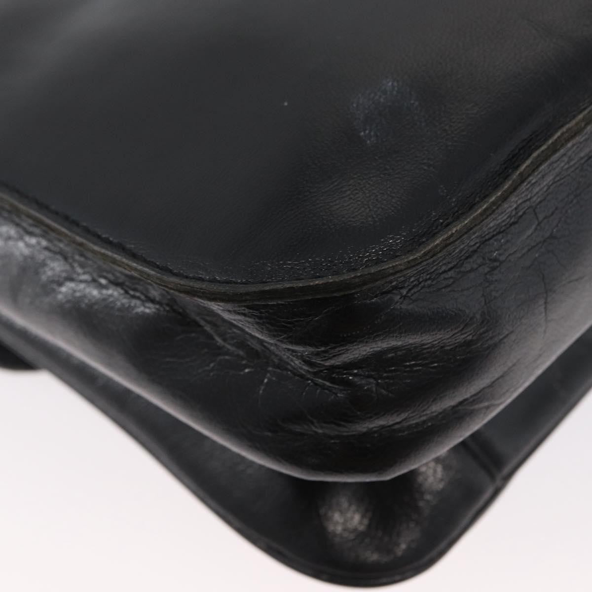 Saint Laurent Vintage Leather Black Leather Shoulder Bag Bag (Pre-Owned)