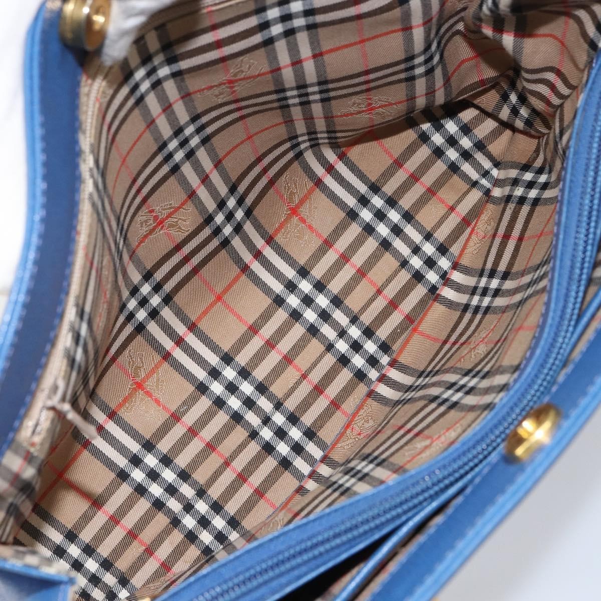 Burberry Vintage Leather Blue Leather Handbag (Pre-Owned)