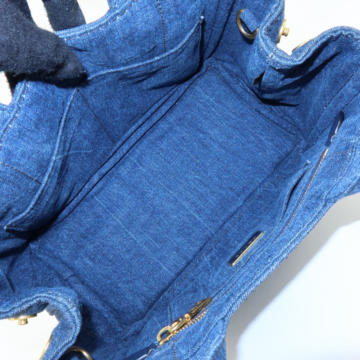 Prada Canapa Convertible Denim Blue Denim_Jeans Tote Bag Bag (Pre-Owned)