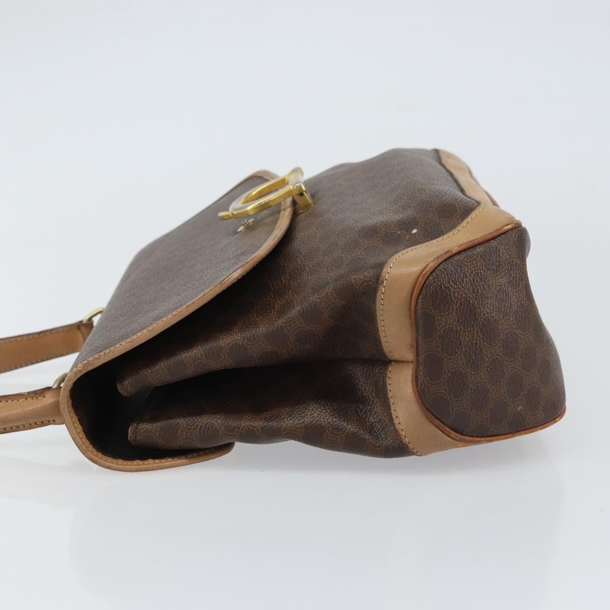 Celine Vintage Macadam Canvas Brown Pvc Handbag (Pre-Owned)