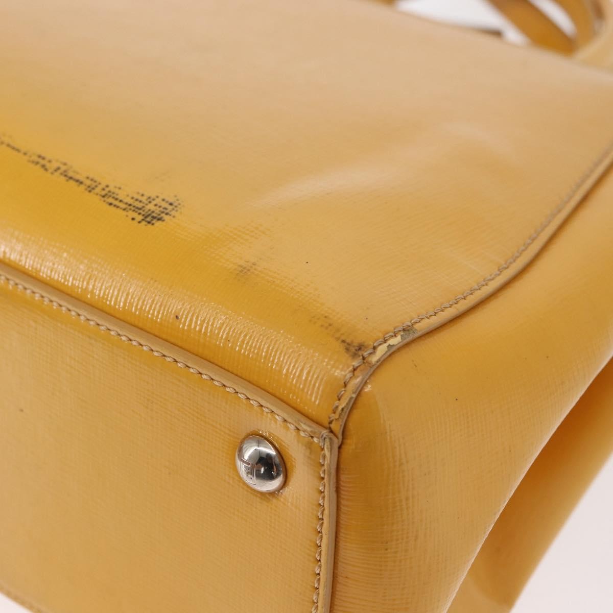 Fendi 2Jours Leather Yellow Leather Handbag (Pre-Owned)