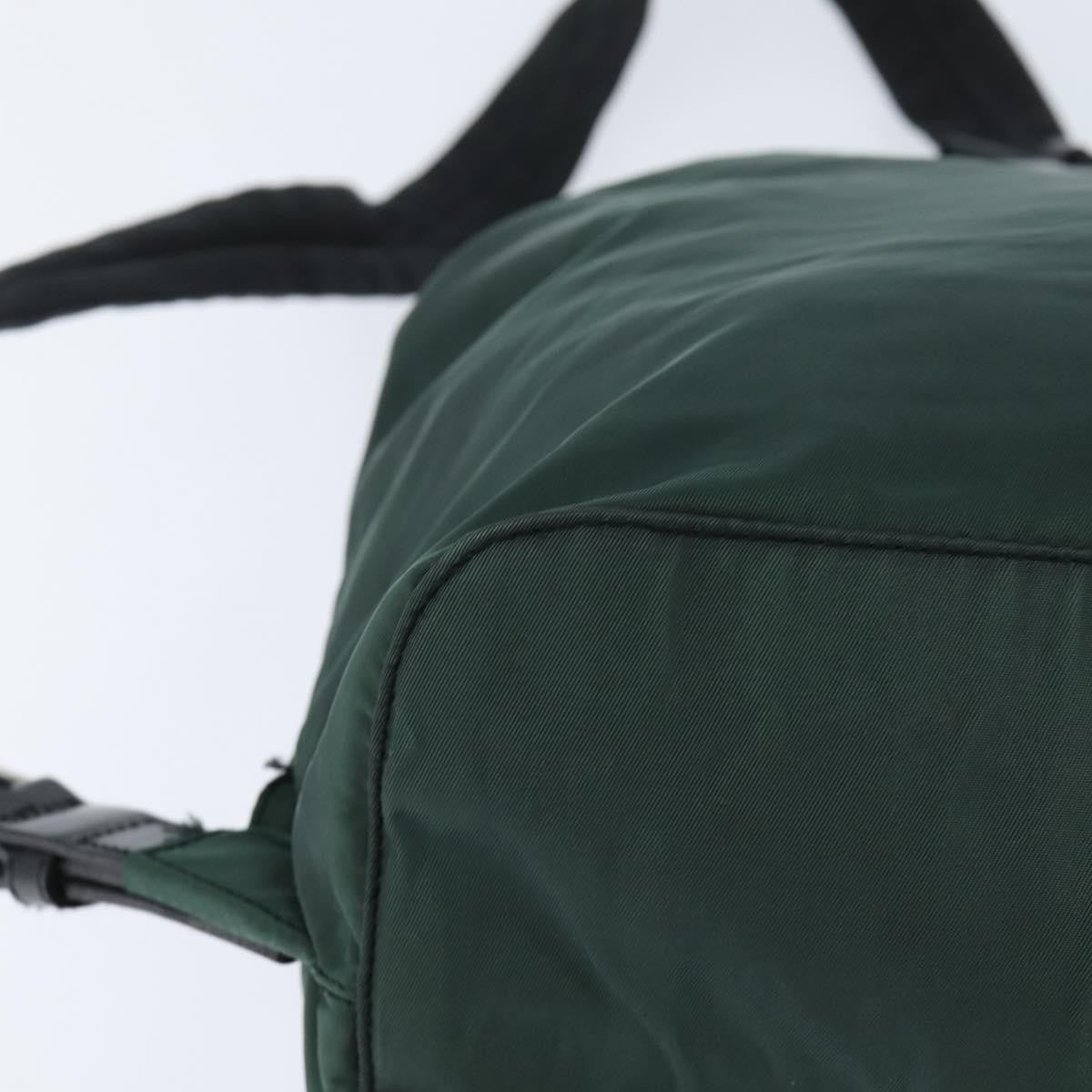 Prada Vela Double Front Pocket Tessuto With Saffiano Leather Khaki Nylon Backpack Bag (Pre-Owned)