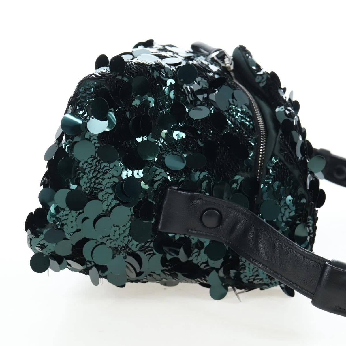 Prada Shoulder Sequins Green Synthetic Shoulder Bag Bag (Pre-Owned)