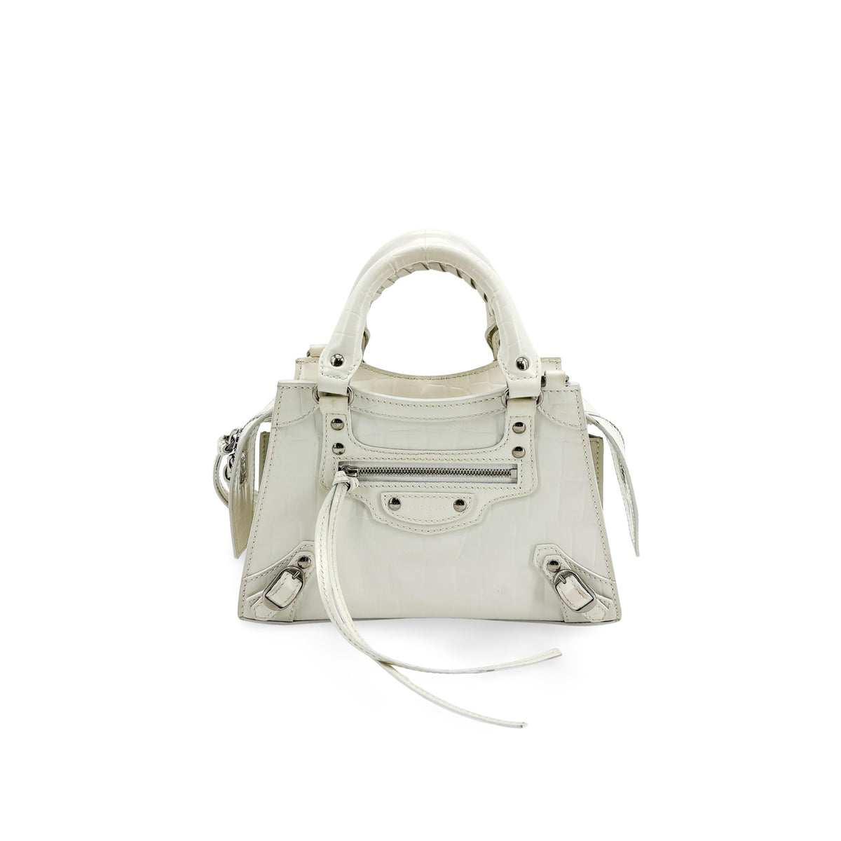 Balenciaga Neo Classic City Leather White Leather Handbag (Pre-Owned)