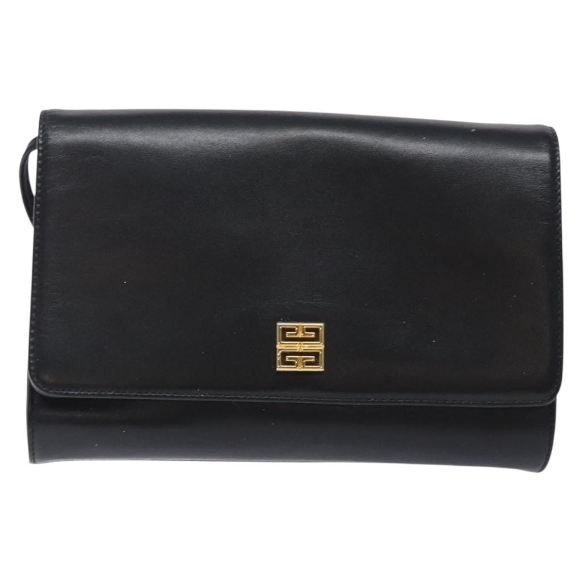 Givenchy Vintage 4G Leather Black Leather Shoulder Bag Bag (Pre-Owned)