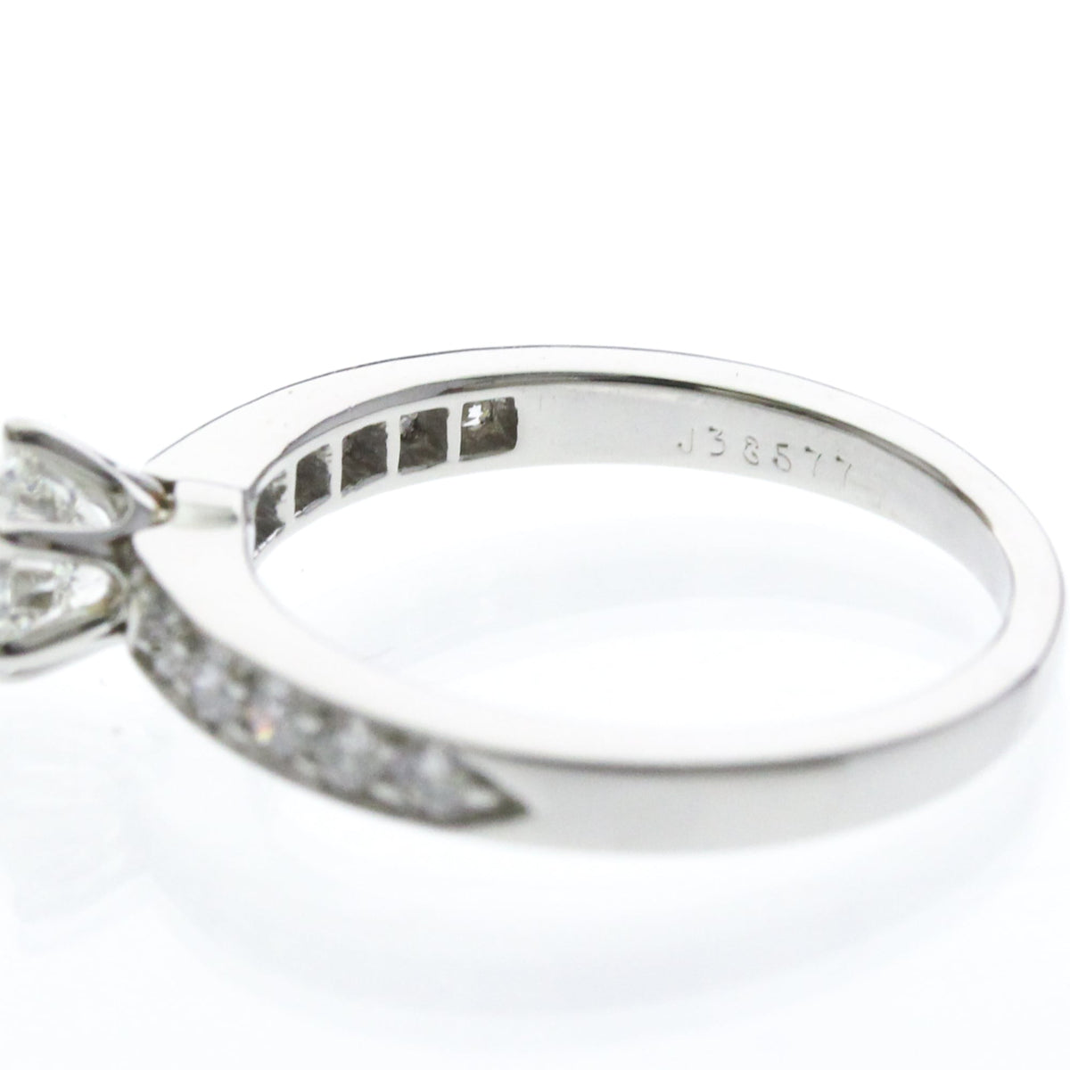 Tiffany & Co. Solitaire Ring With Channel Set Band Platinum With Rbc Diamond F/Vs1 Silver Platinum Ring Jewelry (Pre-Owned)