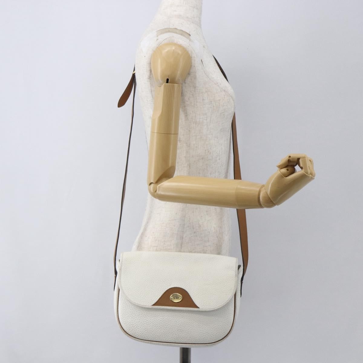Christian Dior Vintage Leather White Leather Shoulder Bag Bag (Pre-Owned)