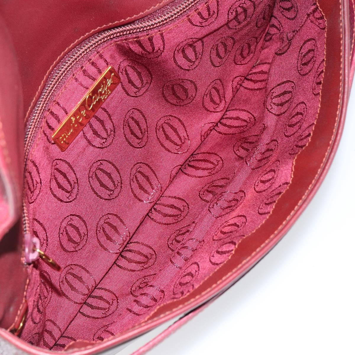 Cartier Must De Cartier Clutch Leather Burgundy Leather Clutche & Pouche Bag (Pre-Owned)