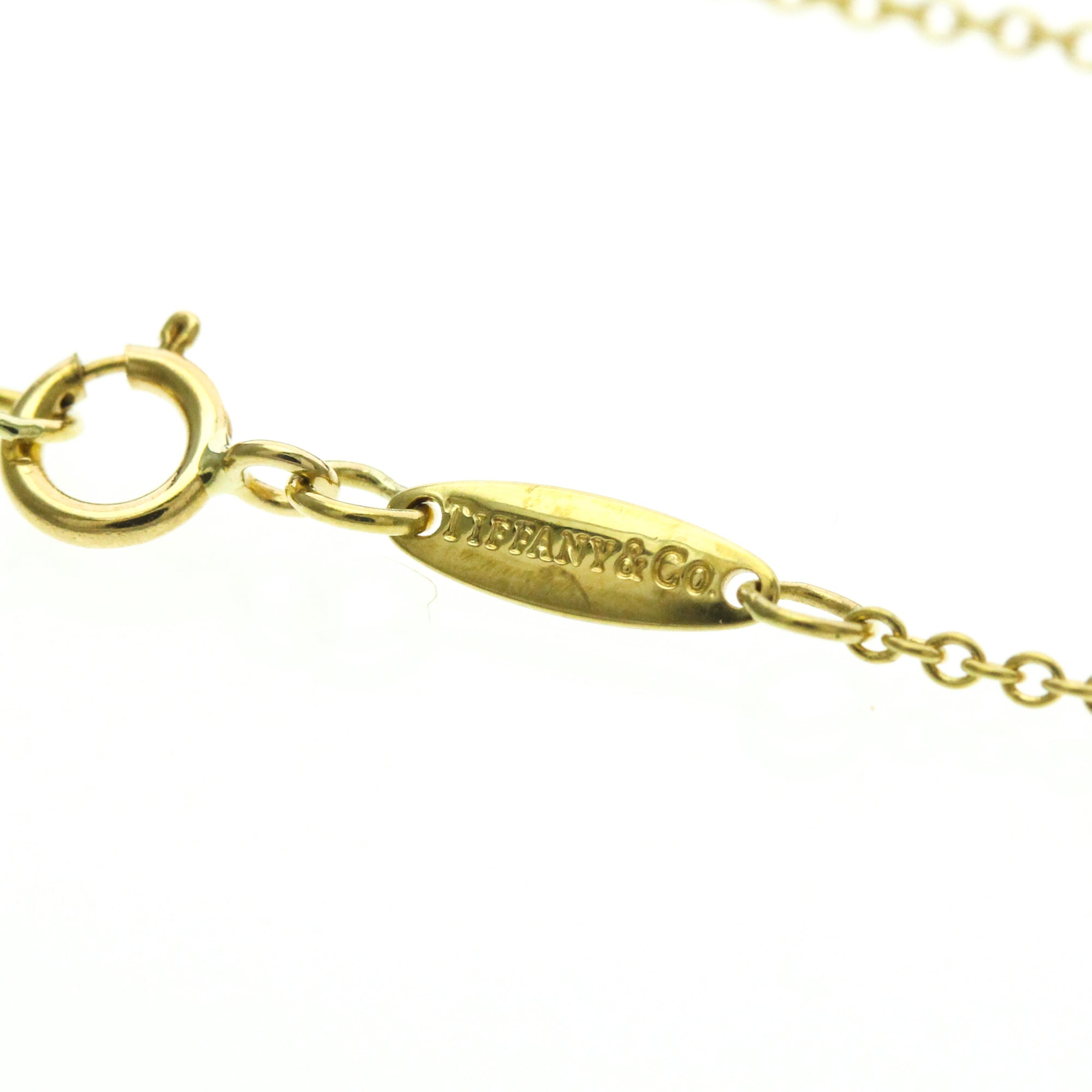 Tiffany & Co. Elsa Peretti Open Heart Pendant 18K Yellow Gold Gold Yellow_Gold Necklace Jewelry (Pre-Owned)