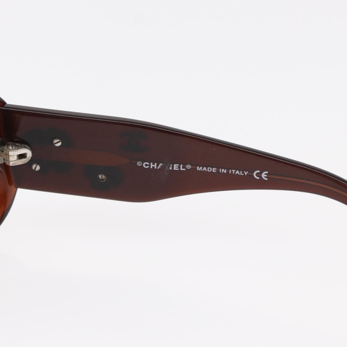 Chanel Camélia Plastic Brown Plastic Sunglasse Accessory (Pre-Owned)