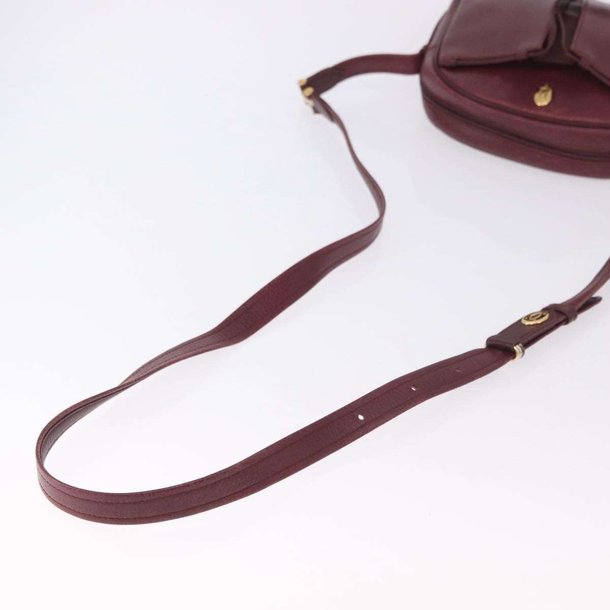 Cartier Tasseled Must De Cartier Leather Burgundy Leather Shoulder Bag Bag (Pre-Owned)