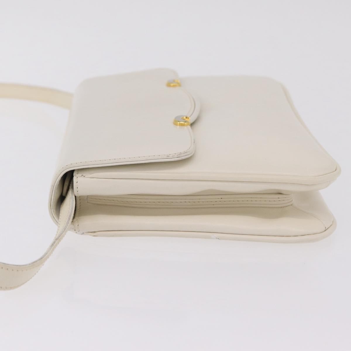 Gucci Shoulder Leather White Leather Shoulder Bag Bag (Pre-Owned)