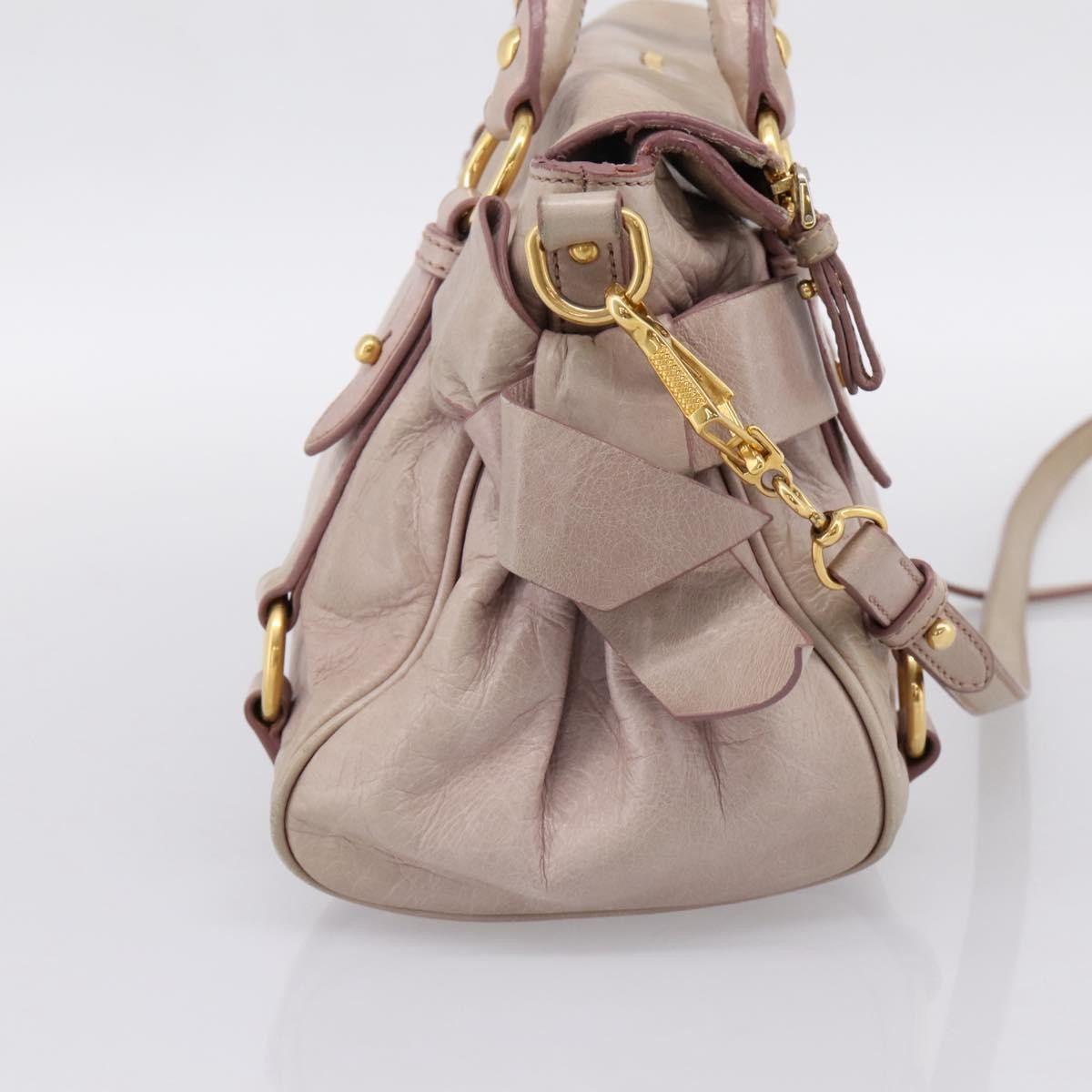 Miu Miu Vitello Lux Leather Pink Leather Handbag (Pre-Owned)