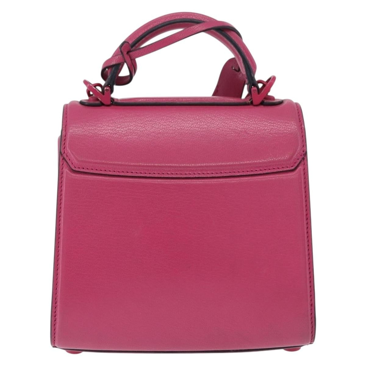 Salvatore Ferragamo Boxyz Top Handle Leather Pink Leather Handbag (Pre-Owned)