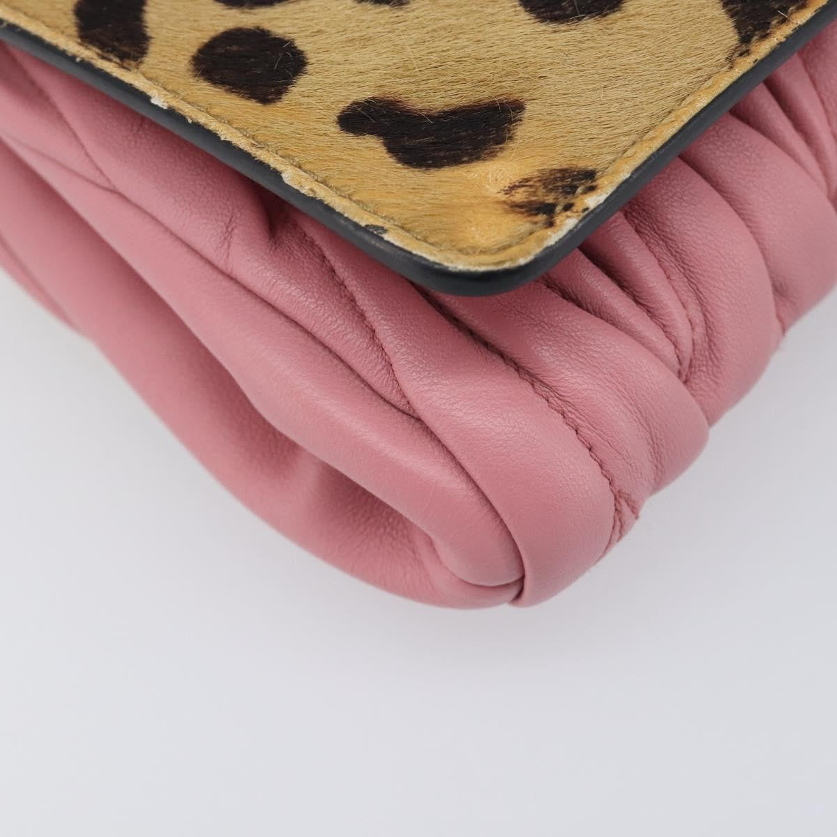 Miu Miu Convertible Flap Haircalf & Matelassé Nappa Leather Pink Calfskin Crossbody Bag Bag (Pre-Owned)