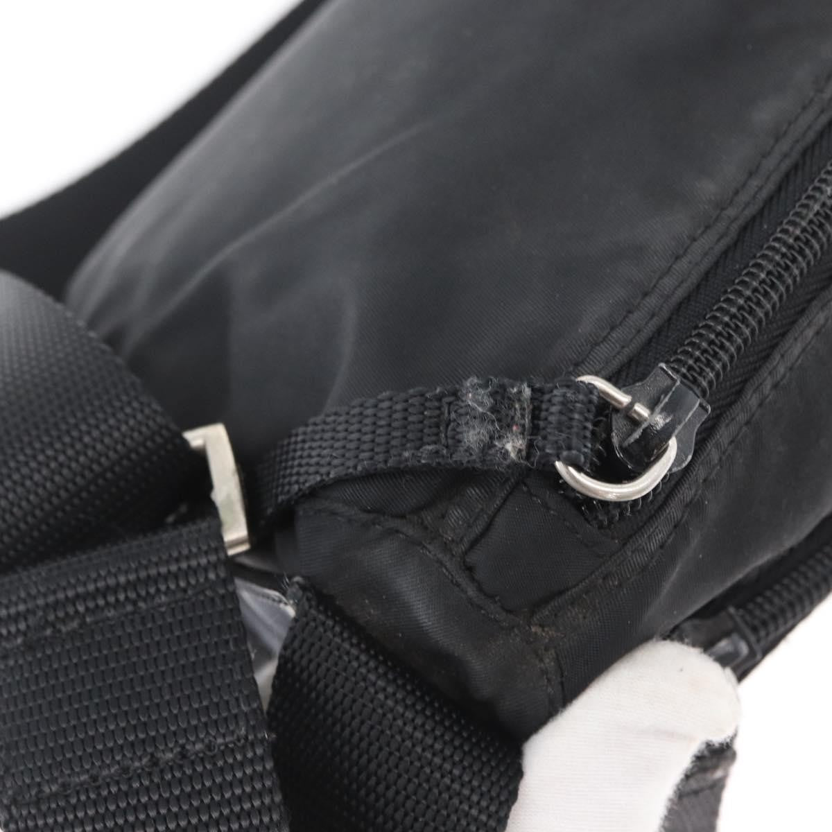 Prada Front Zip Tessuto Black Nylon Shoulder Bag Bag (Pre-Owned)