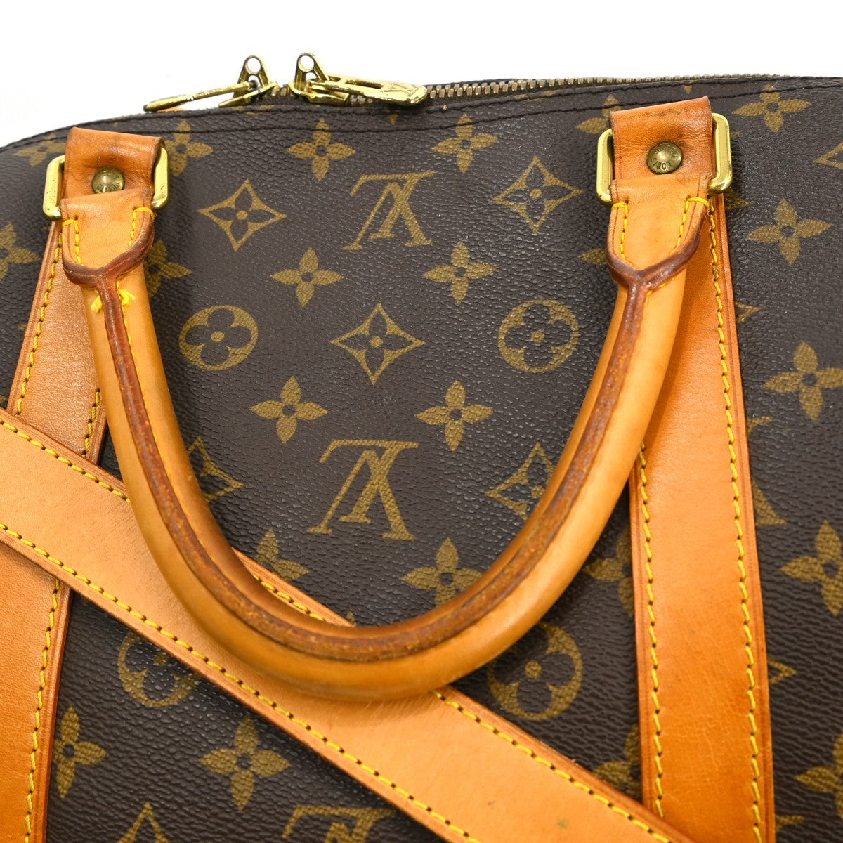 Louis Vuitton Keepall Bandoulière Monogram Brown Canvas Travel Bag Bag (Pre-Owned)