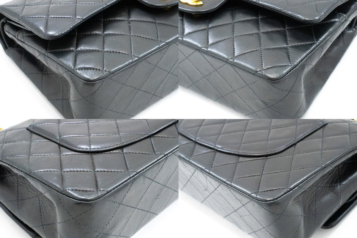 Chanel Classic Bowler Quilted Caviar Black Leather Handbag (Pre-Owned)