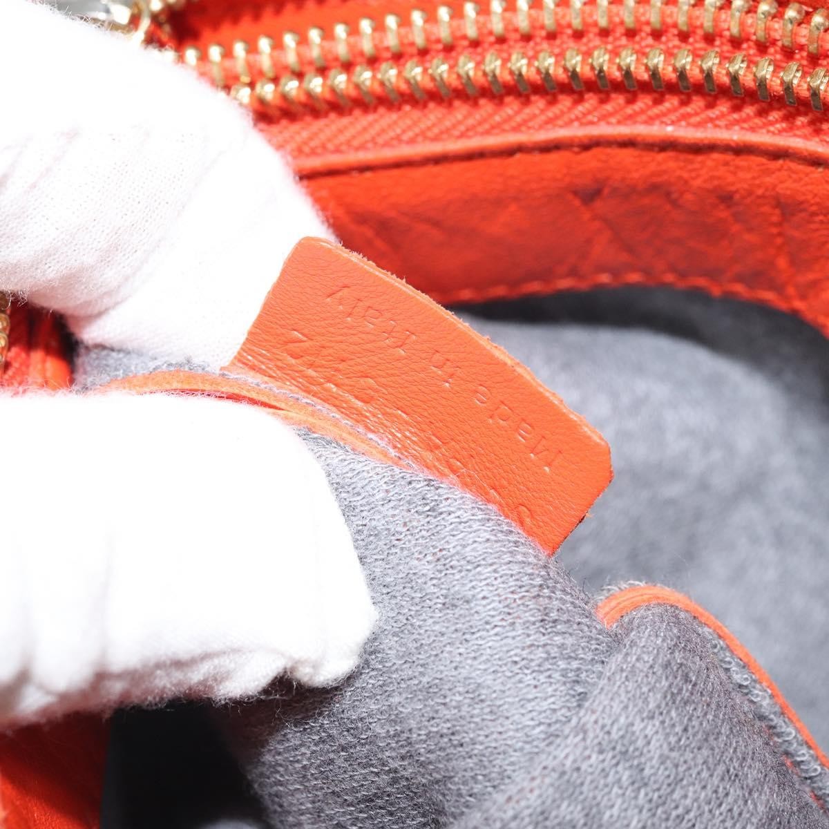 Celine Trio Leather Orange Leather Shoulder Bag Bag (Pre-Owned)