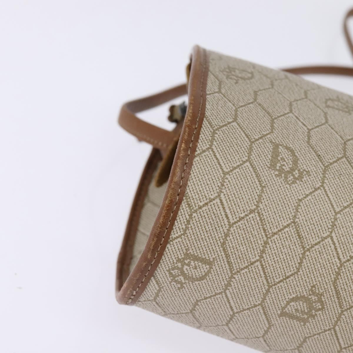 Christian Dior Vintage Honeycomb Canvas And Leather Beige Canvas Bag (Pre-Owned)