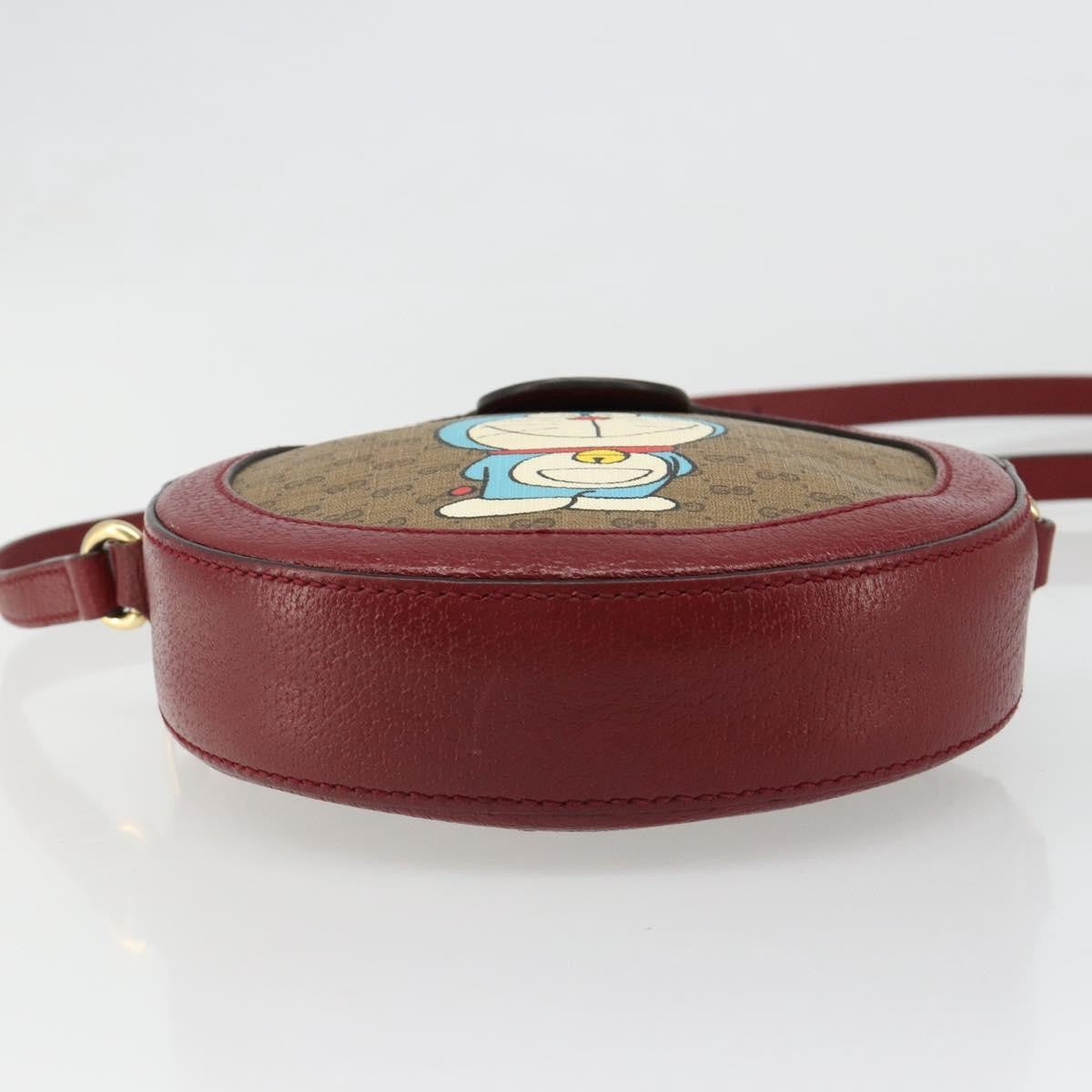 Gucci Doraemon Round Printed Mini Gg Coated Canvas Beige Canvas Shoulder Bag Bag (Pre-Owned)