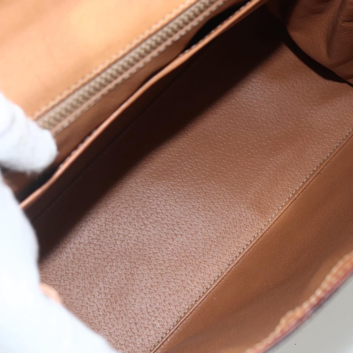 Celine Vintage Macadam Canvas And Leather Brown Canvas Handbag (Pre-Owned)
