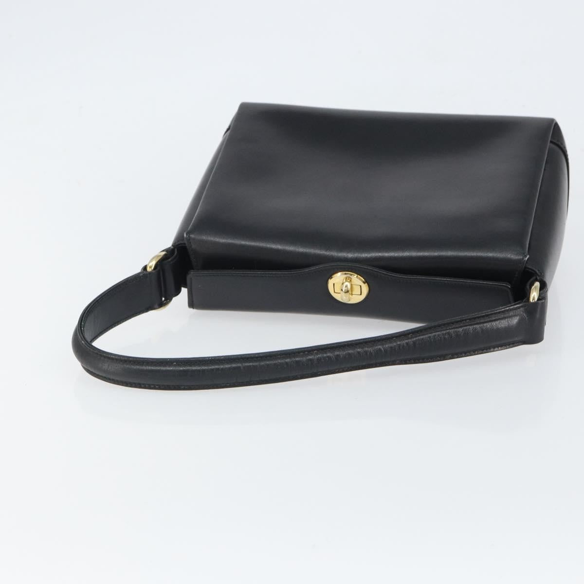 Gucci Vintage Leather Black Leather Handbag (Pre-Owned)