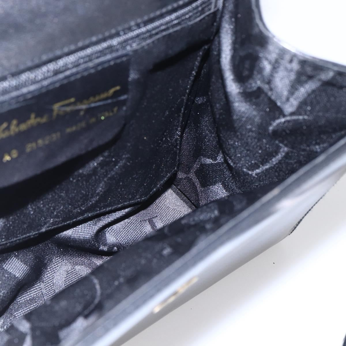 Salvatore Ferragamo Vala Leather Black Leather Shoulder Bag Bag (Pre-Owned)