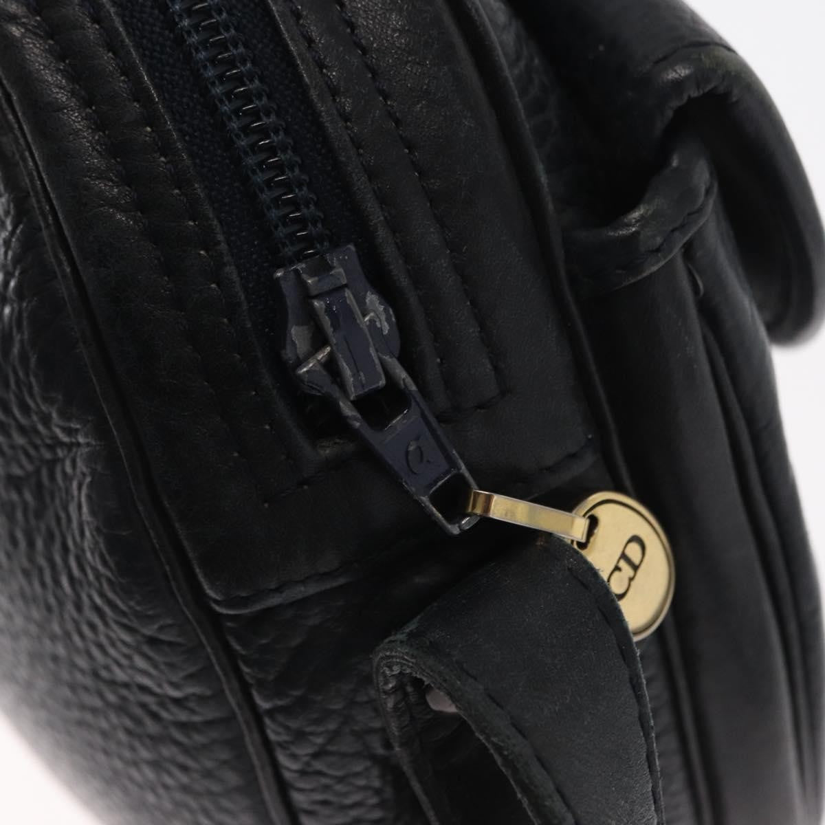 Christian Dior Vintage Leather Navy Leather Shoulder Bag Bag (Pre-Owned)