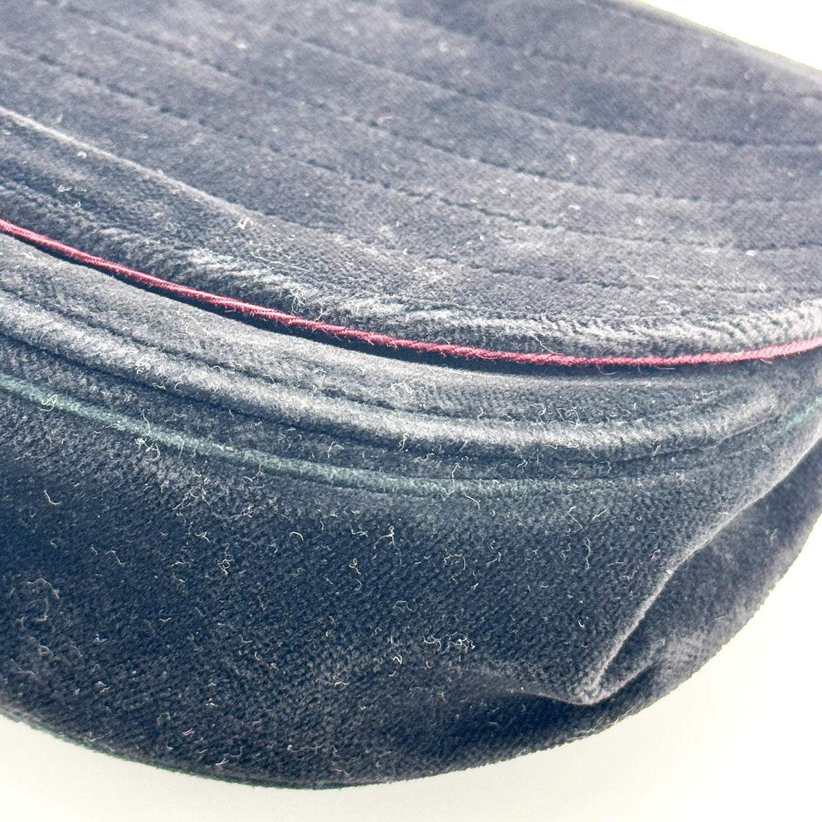 Chanel Cc Half Moon Clutch Quilted Velvet Black Velvet Clutche & Pouche Bag (Pre-Owned)