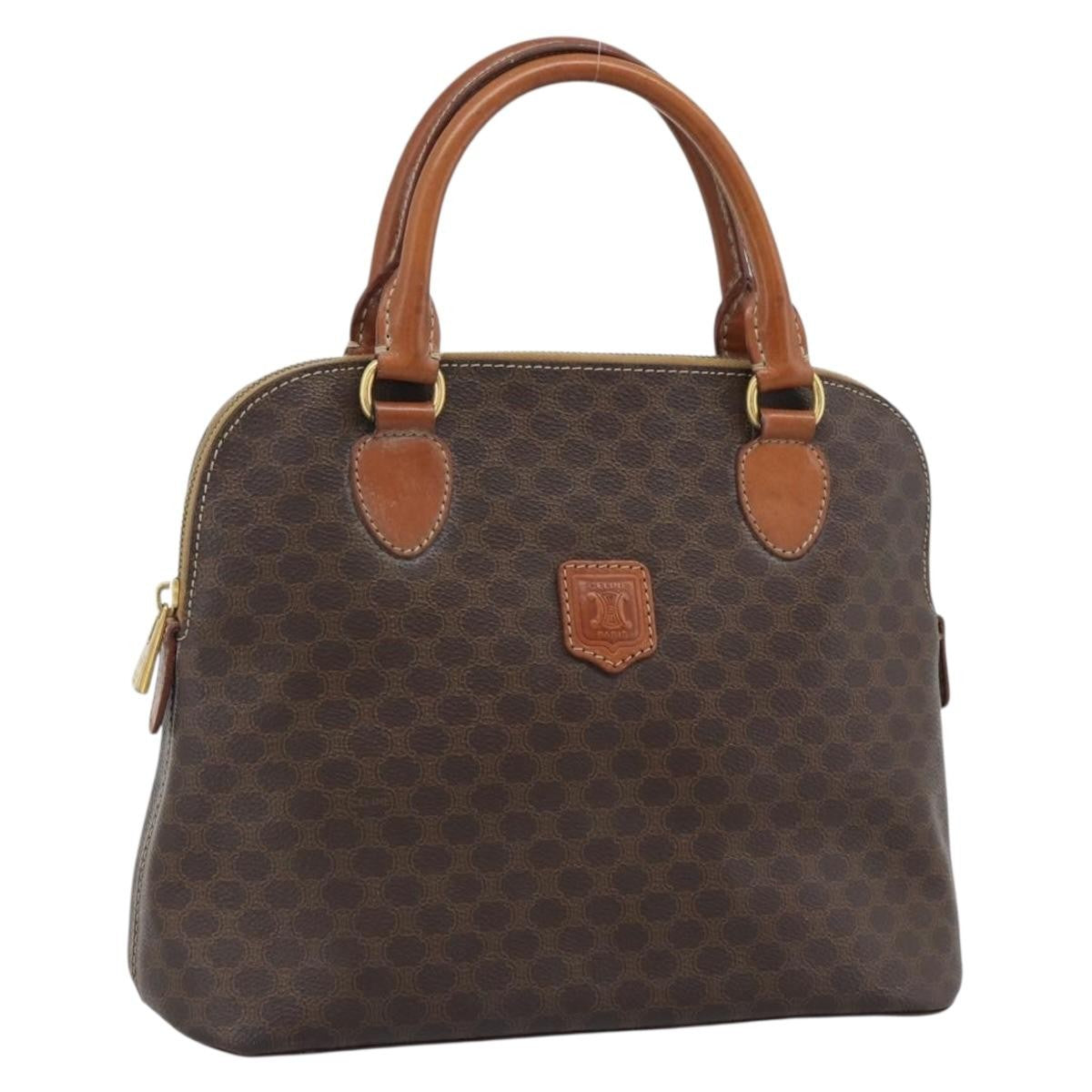 Celine Vintage Handbag Toile Céline Brown Pvc Handbag (Pre-Owned)