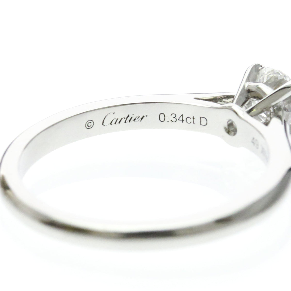 Cartier Solitaire 1895 18K White Gold With Rbc Diamond D/Vs1 Silver Platinum Ring Jewelry (Pre-Owned)