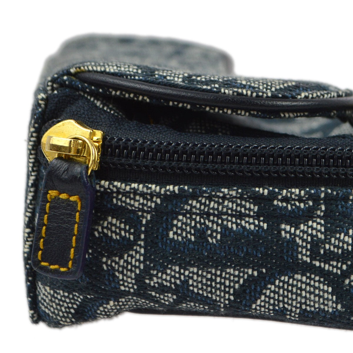 Christian Dior Saddle Zip Diorissimo Canvas Navy Canvas Clutche & Pouche Bag (Pre-Owned)