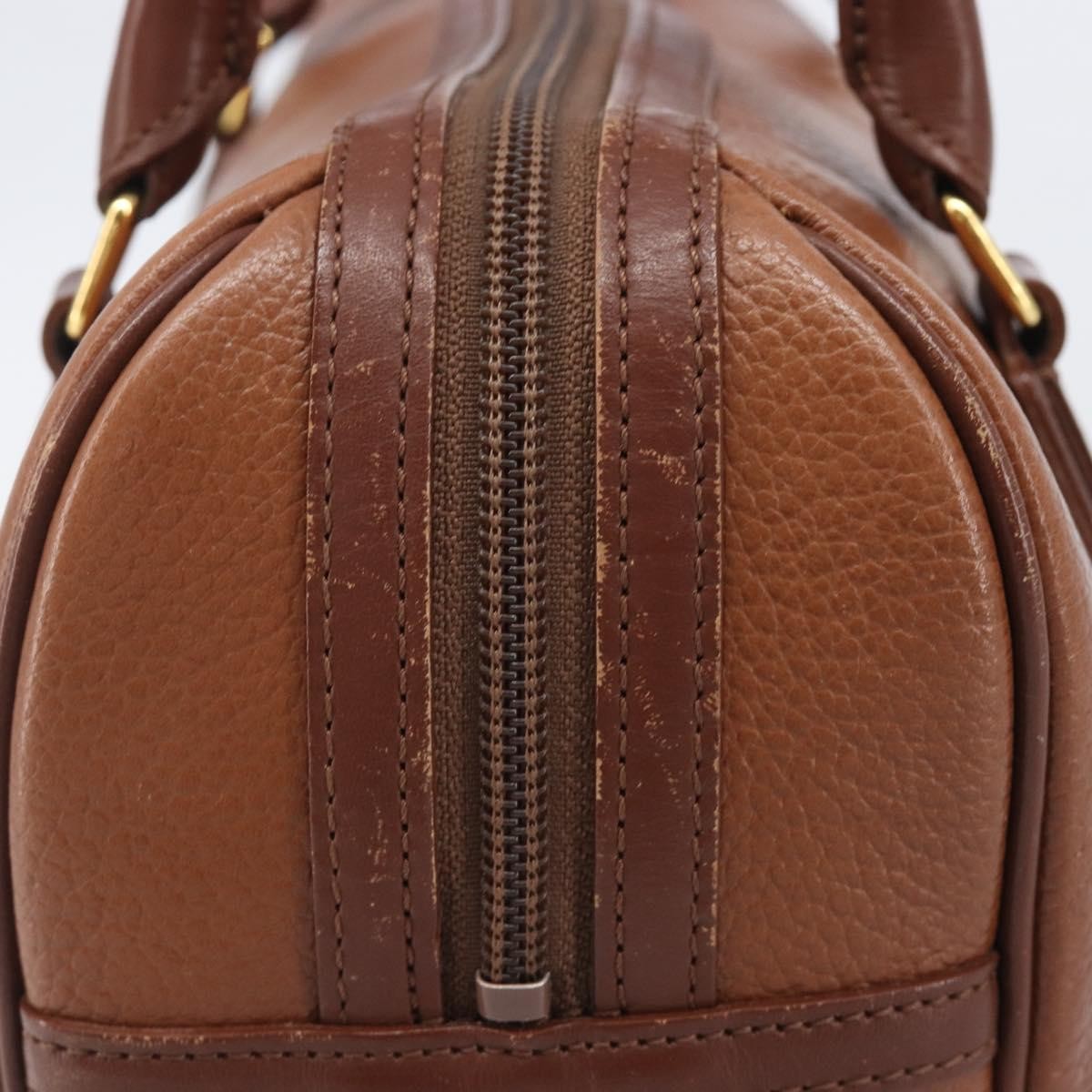Burberry Vintage Boston Leather Brown Leather Handbag (Pre-Owned)