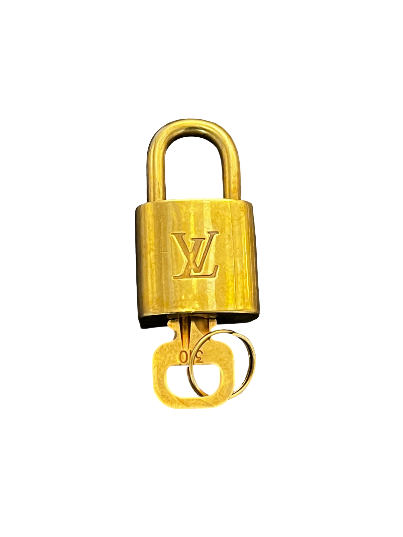Louis Vuitton Padlock And Key Logo Metal Gold Metal Charms And Keychains Accessory (Pre-Owned)