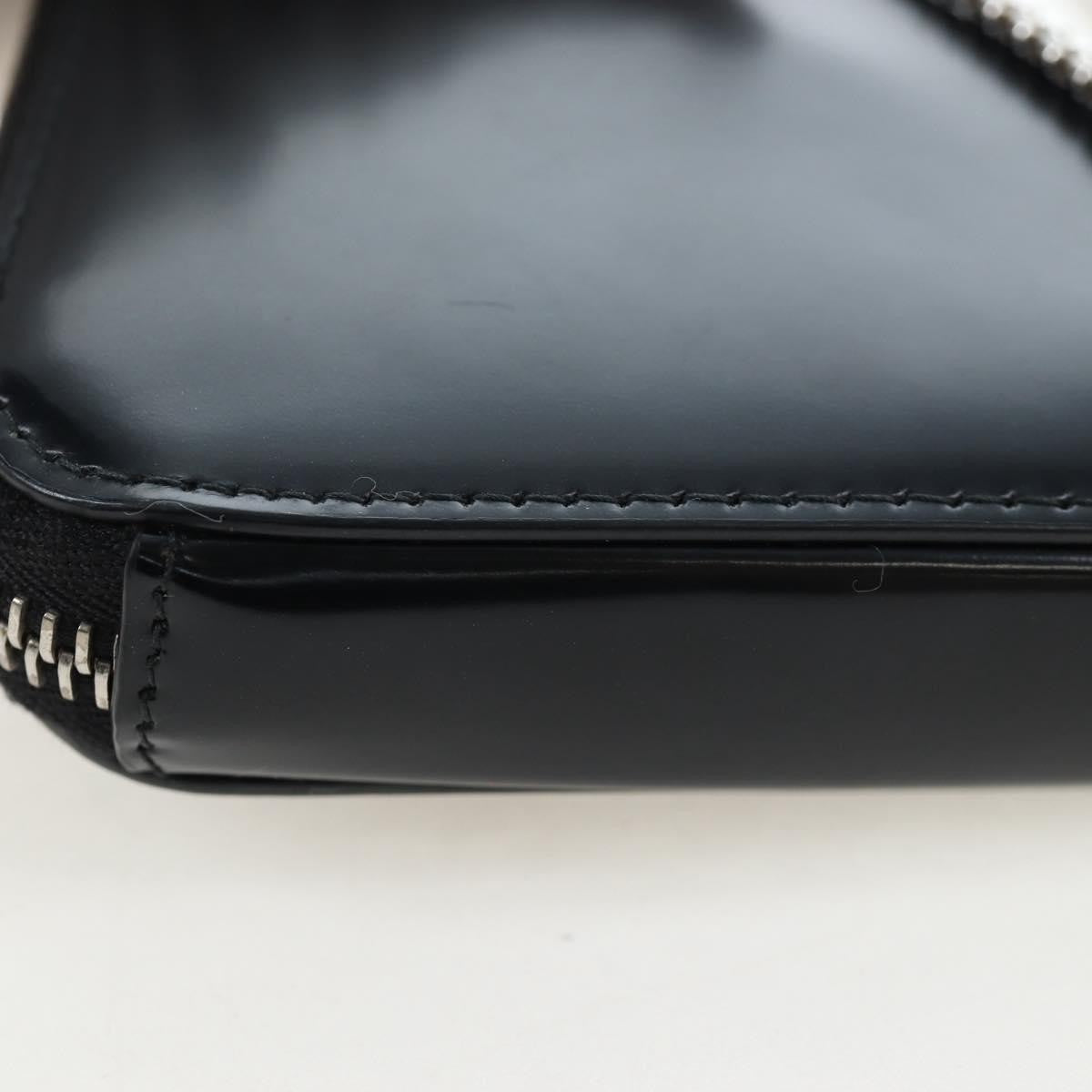 Prada Triangle Logo Zip Embossed Leather Black Leather Shoulder Bag Bag (Pre-Owned)