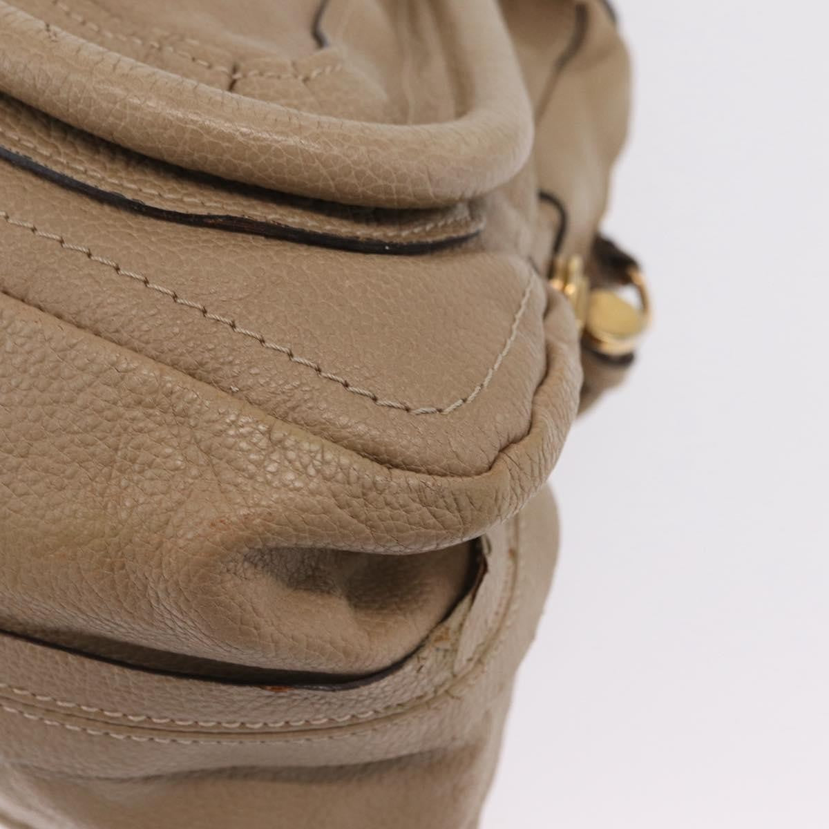 Chloe Paraty Top Handle Leather Beige Leather Handbag (Pre-Owned)