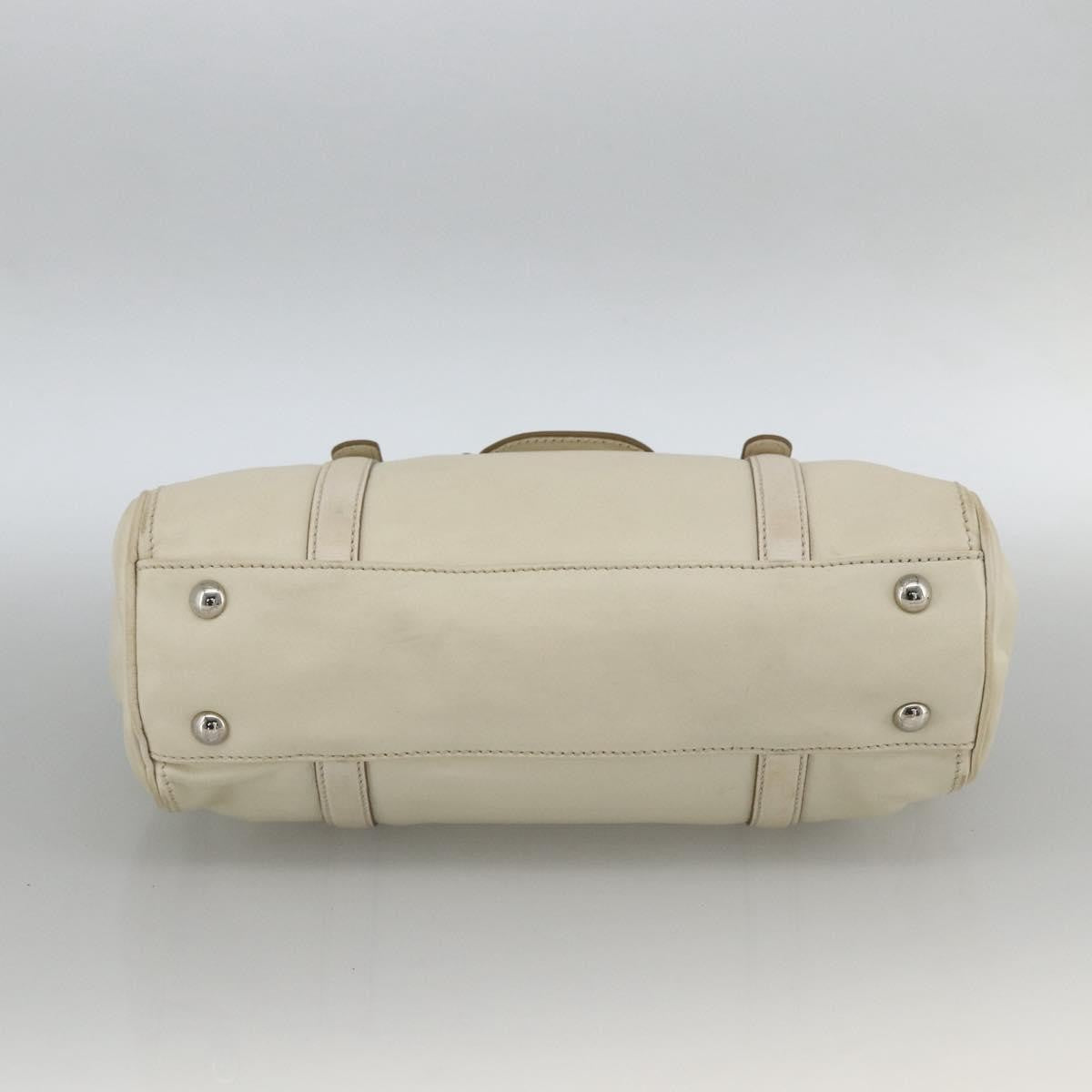 Salvatore Ferragamo Vintage Leather White Leather Handbag (Pre-Owned)
