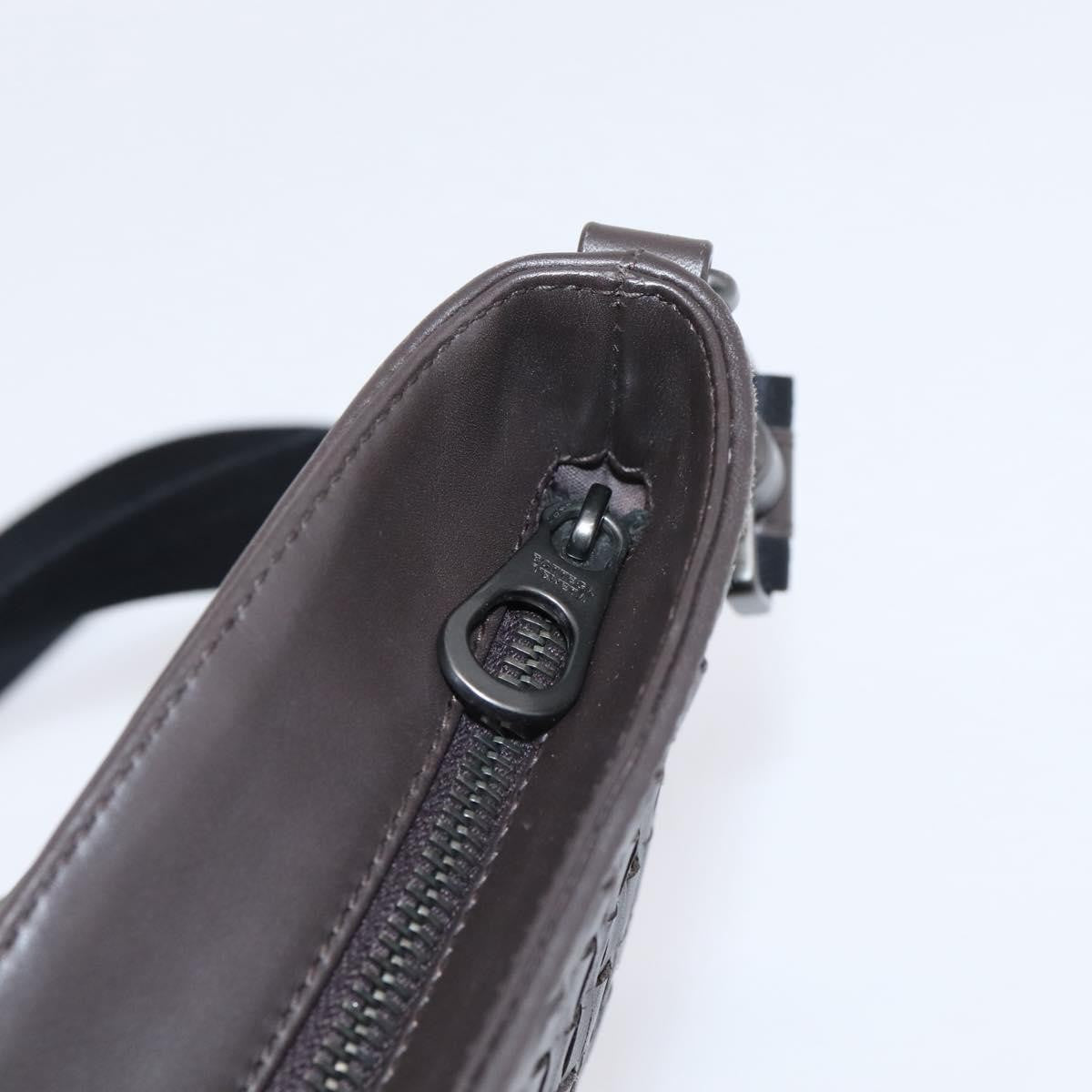 Bottega Veneta Flat Messenger Intrecciato Nappa Brown Leather Handbag (Pre-Owned)